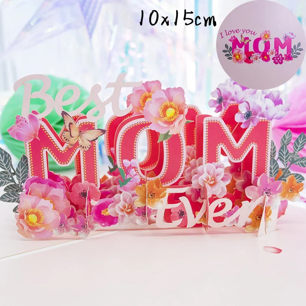Carte-cadeau créative 3D en forme de bouquet pour Mère, Père, Épouse, Amis – Carte de vœux de remerc