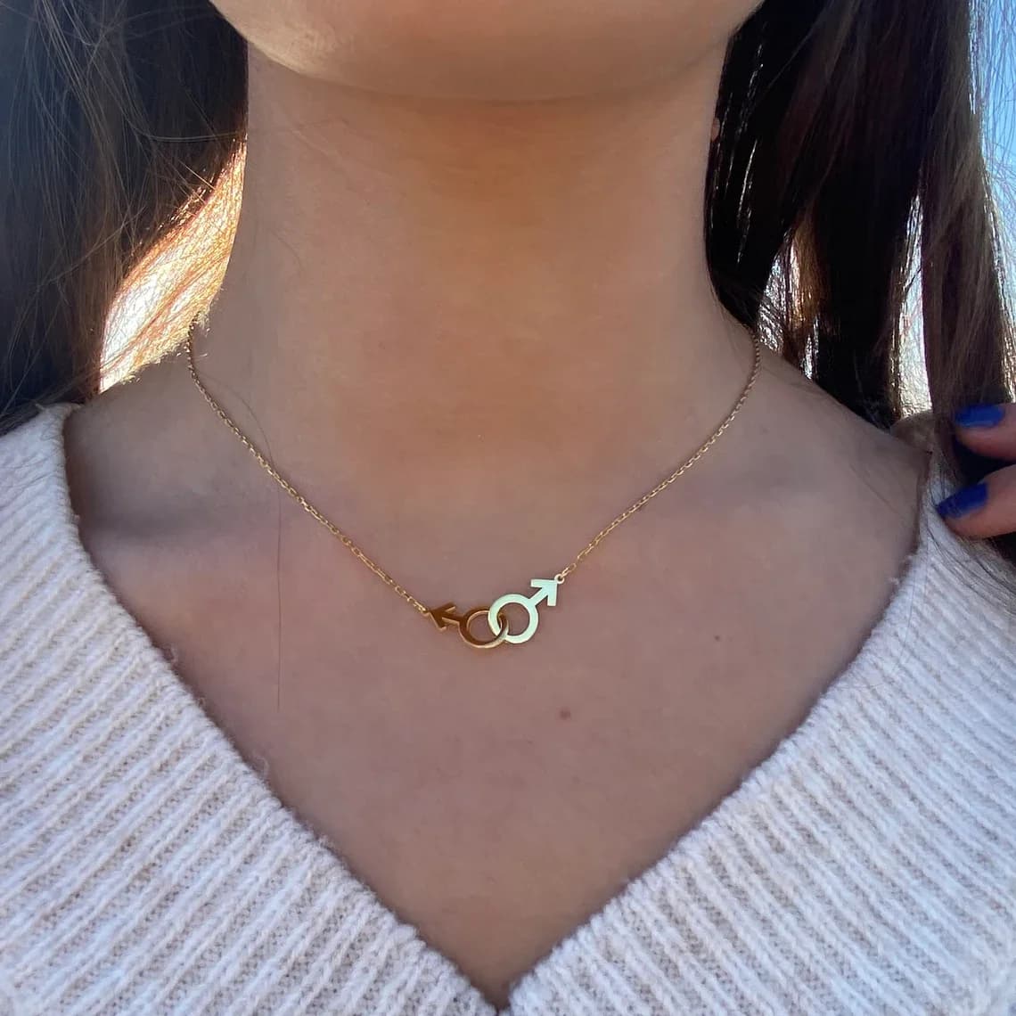 Collier de couple double grain pour la présidence gay, Symdocks, LGBT Gay, Bijoux cadeaux pour lui, Cadeau de Noël