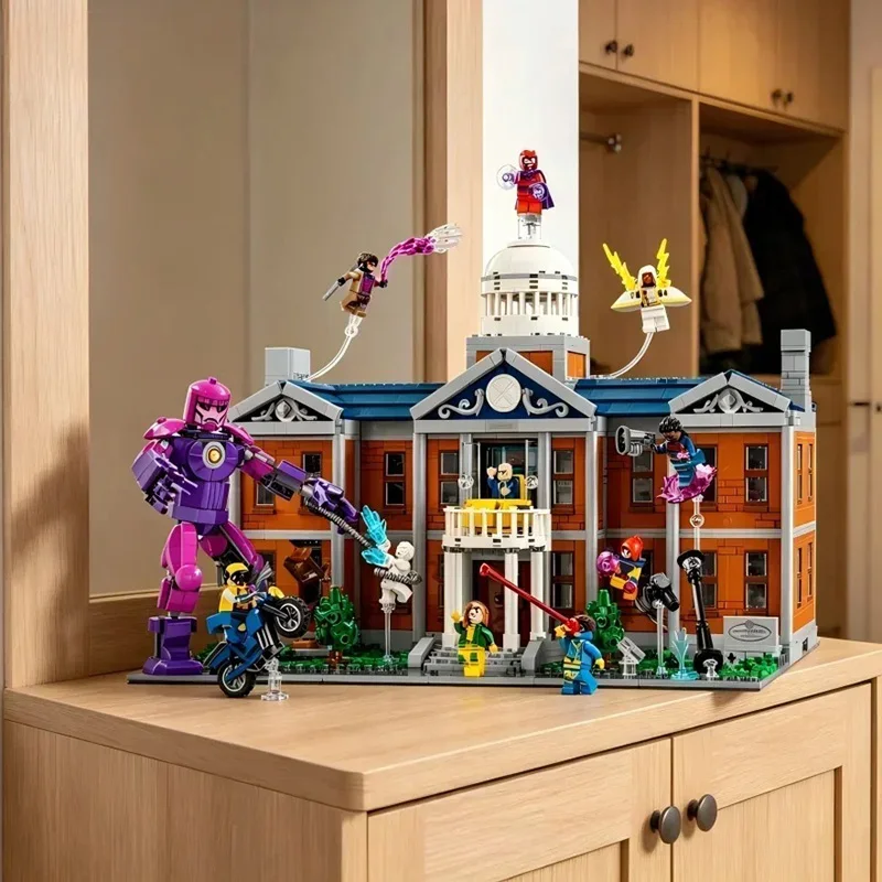 2026 X Mansion Hero Base X-Force Command Center Mutant Showdown Building Block Brick 3093pcs Toy Christmas Birthday Gift