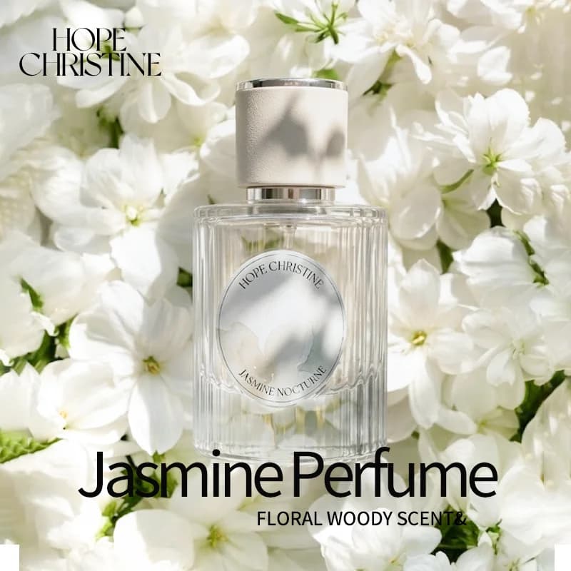 HOPE CHRISTINE Parfum Jasmin pour Femme, Fragrance Florale Blanche Naturelle, EDP Longue Durée, Spray Floral Élégant et Frais pour Femme