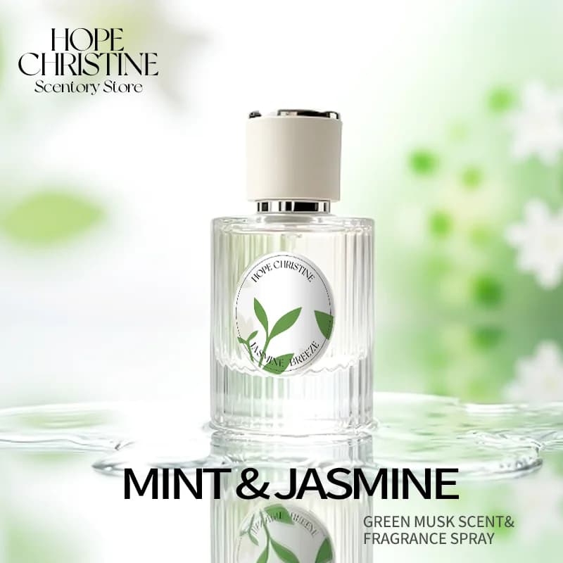HOPE CHRISTINE Parfum Menthe Jasmin Musc Vert Blanc Parfum longue durée EDP Spray pour Femme Arôme Naturel Pur
