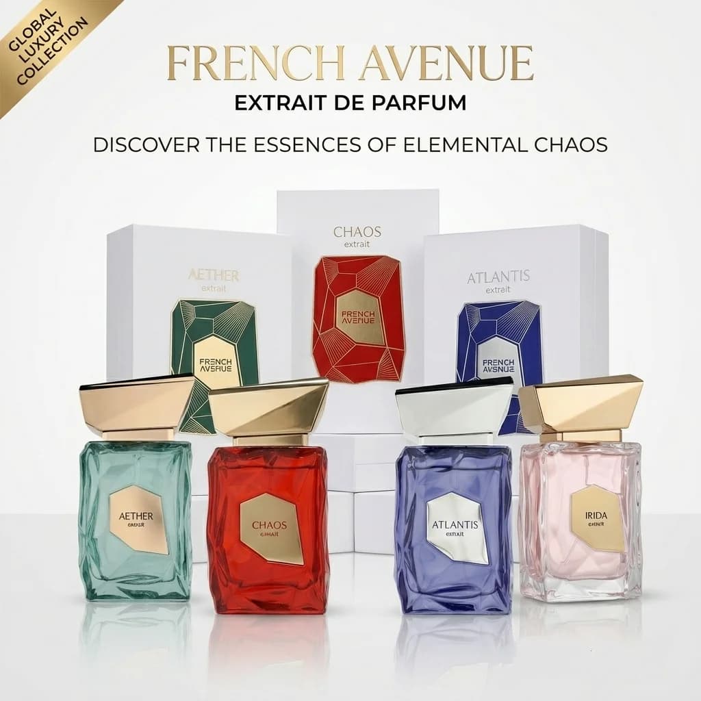 French Avenue Chaos Irida Aether Atlantis Extrait Parfum longue durée Dubaï Moyen-Orient Arabe Fruité Aromatique