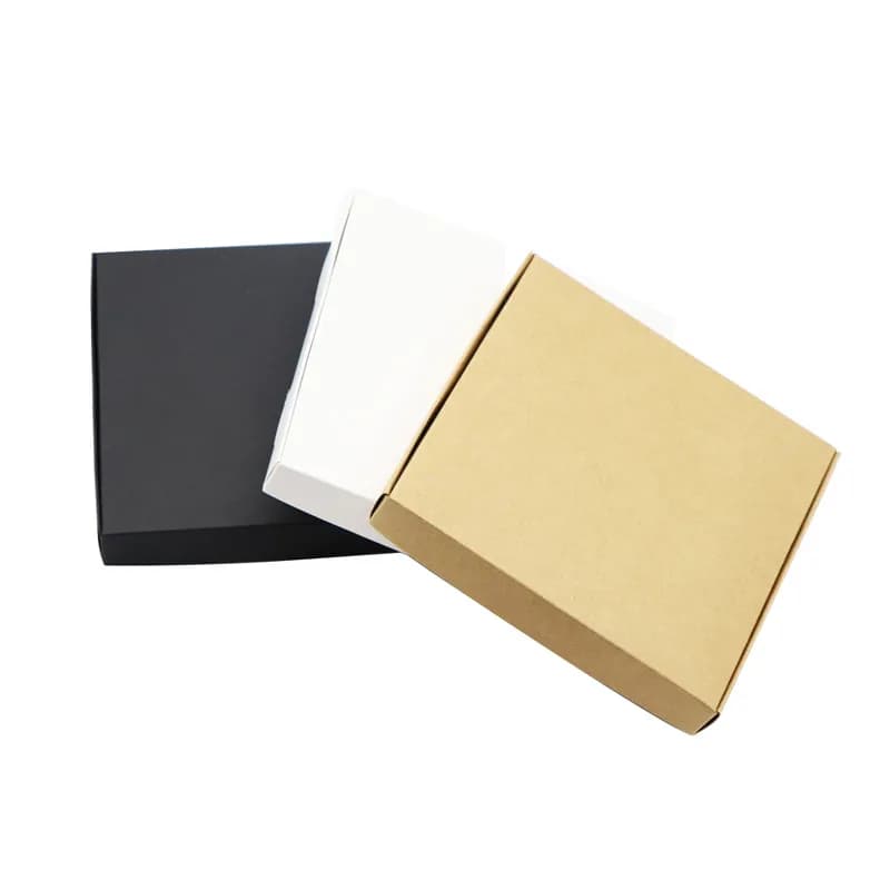 Boîte d'emballage cadeau blanche Kraft 15x15x2cm, avec Film PVC, boîtes d'emballage de décoration de bonbons pour cadeaux de mariage