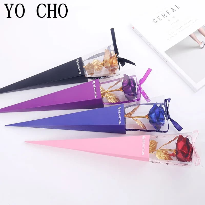 Galaxie Rose éternelle 24K or fleur feuille plastique Roses artificielles saint valentin cadeau beauté fleurs dorées pour décor de mariage