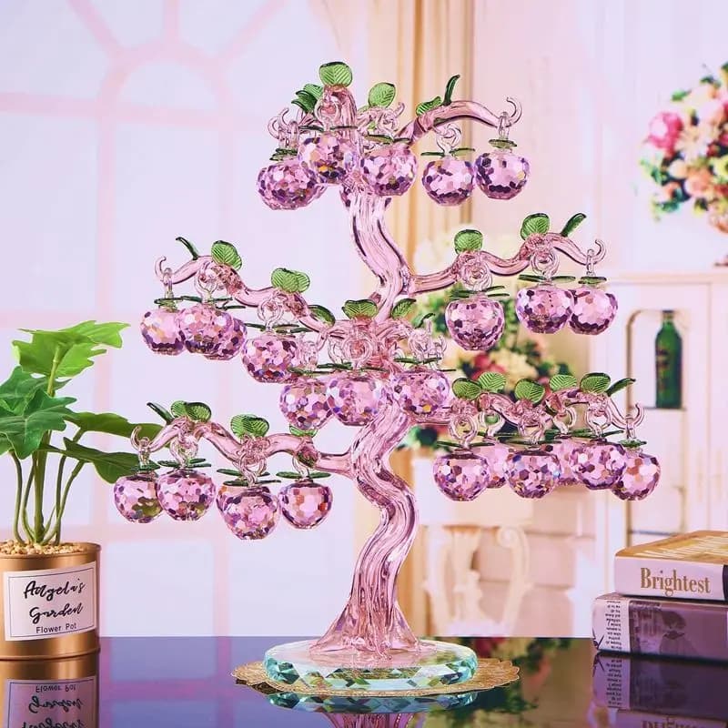 Arbre à Pommes en Clip de Verre avec 36 Pièces, Fengshui, Artisanat de Noël, Ornement de Face, Réchauffement, 007 Cadeaux