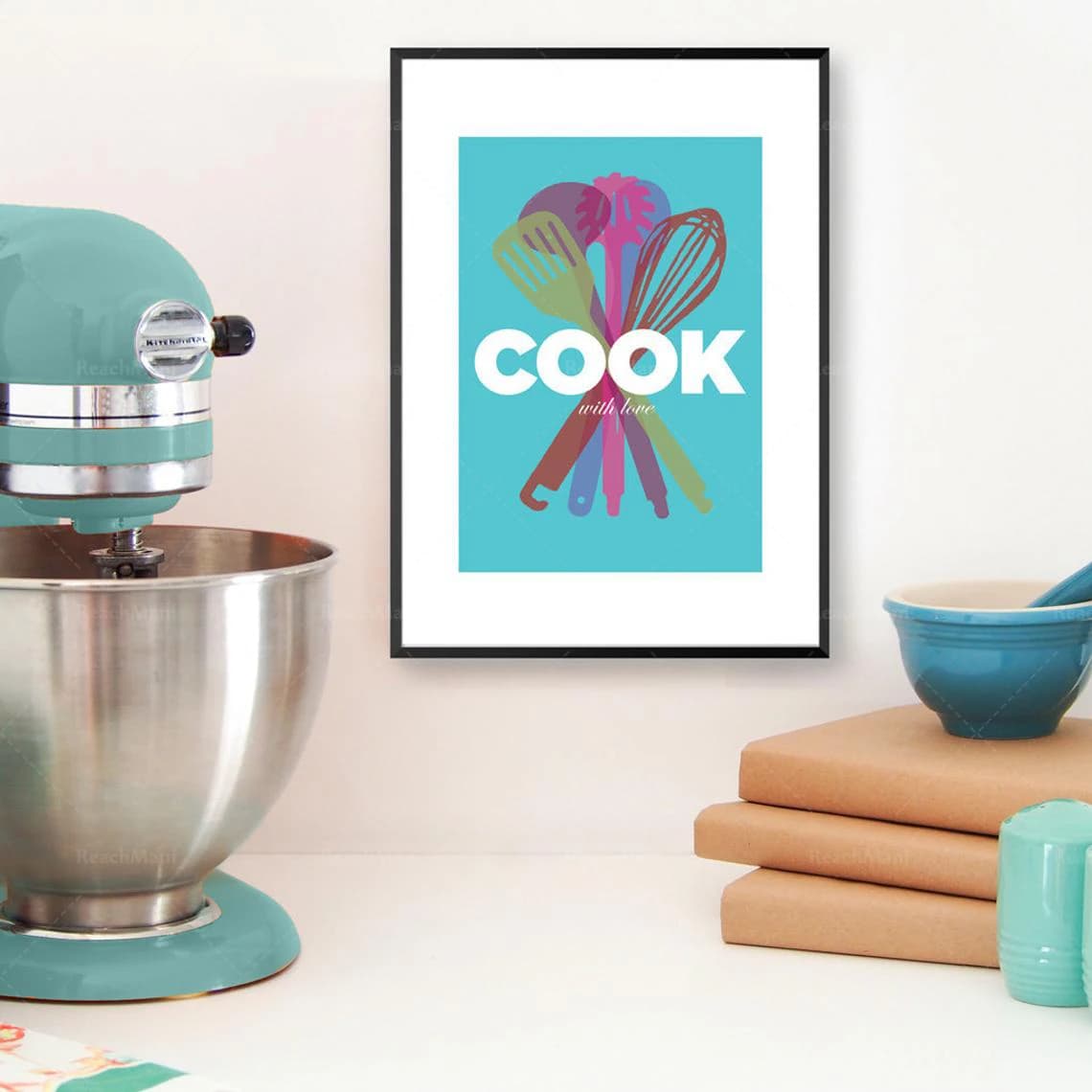 Art mural d'ustensiles de cuisine, cadeau de chef, zones emade is best Kitchen Art print, style moderne du milieu du siècle, cadeau gourmand