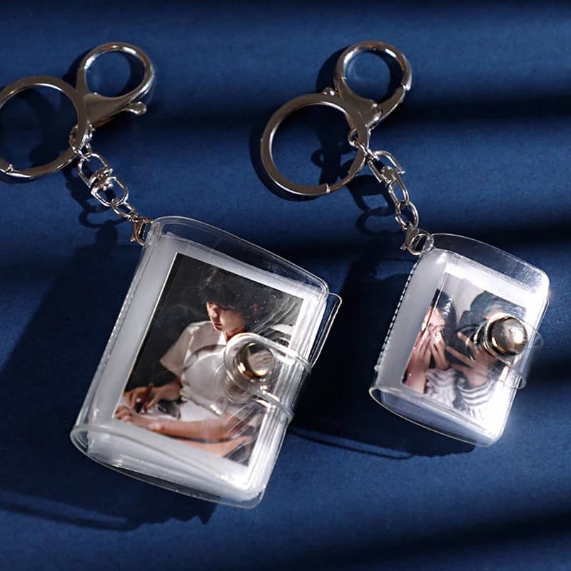 Petit Album Photo de 1 pouce et 2 pouces, Mini livre de collecte de Photos, porte-carte créatif avec porte-clés, sac de carte Instax, porte-carte Photo