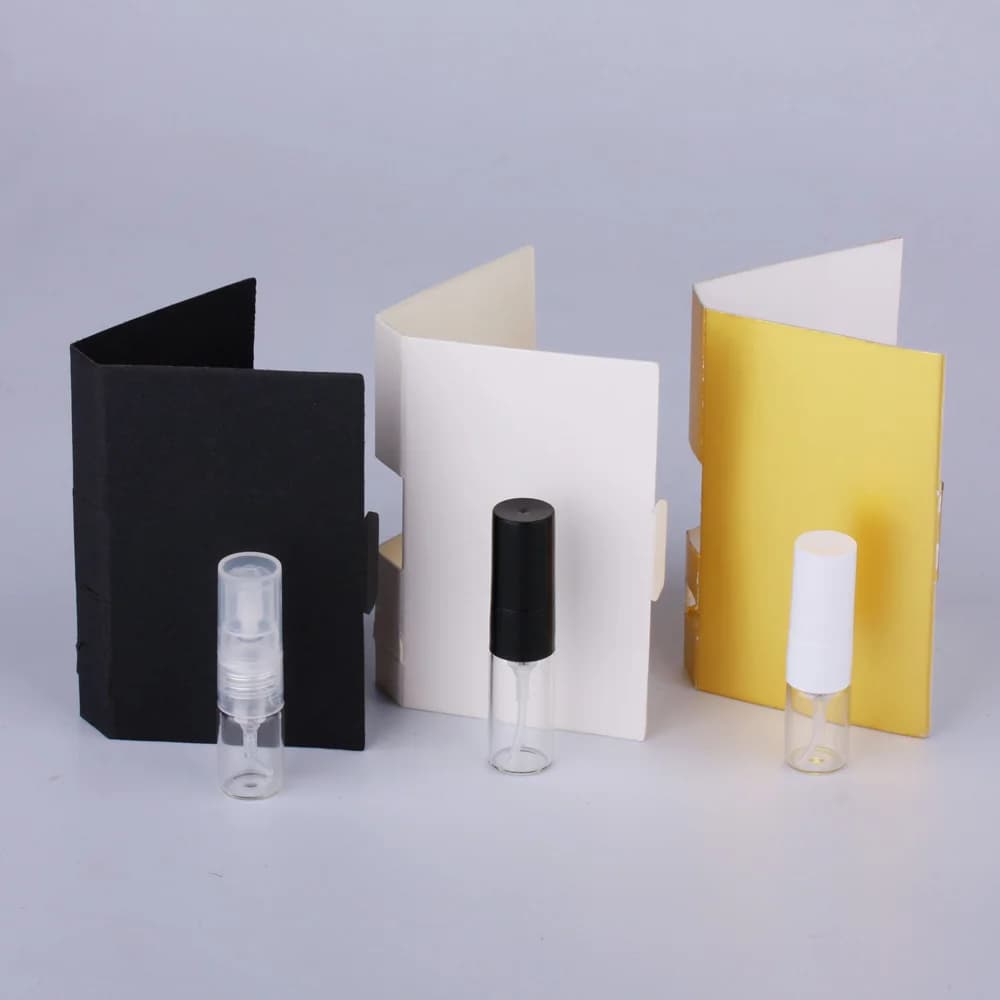 100 pcs/Lot 1 ml 2 ml 3 ml flacon pulvérisateur bouteille de parfum rechargeable avec carte en papier pour cadeau échantillon bouteille de parfum paquet