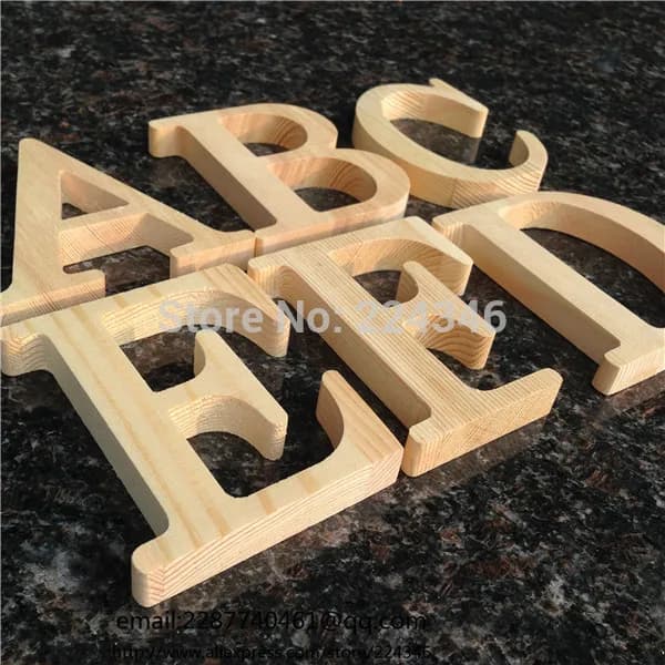 Lettres en bois de 10cm de haut, Alphabet A à Z, cadeau d'anniversaire, fête de mariage, décorations pour la maison, lettre libre, vente en gros