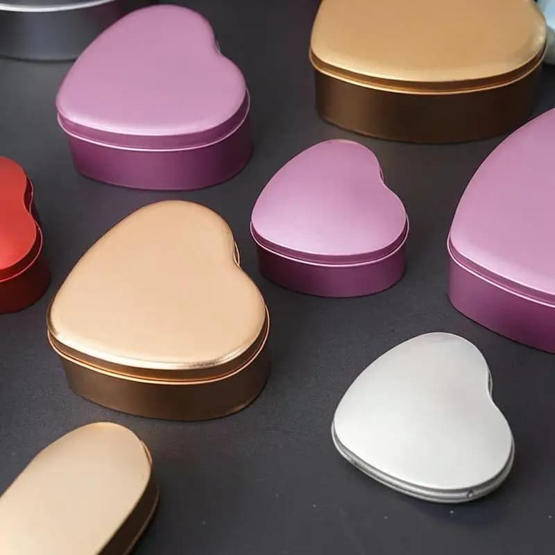 Boîte en métal en forme de cœur pour bonbons, conteneur de rangement, étui organisateur de bijoux en métal pour cadeaux de mariage et emballages de cadeaux
