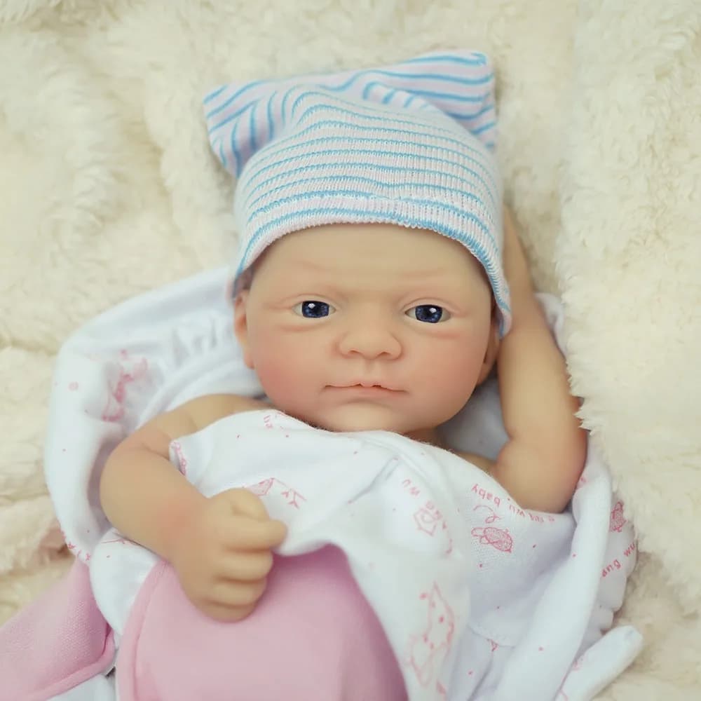 Reborn bébé poupées 12 "Micro préemie corps complet Silicone bébé poupée réaliste-né bébé poupées yeux ouverts garçon qui ressemble réel