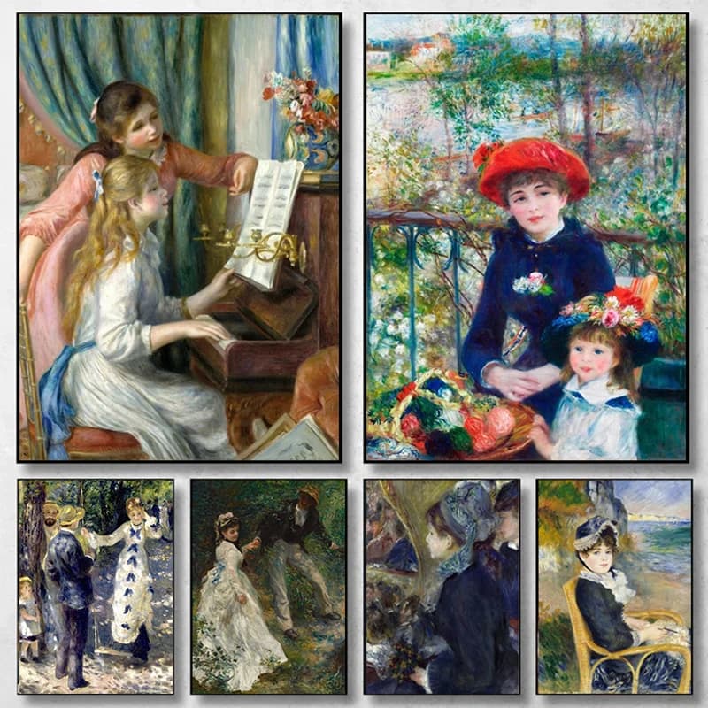 Impressions sur toile d'Auguste respectueux des impressionnistes, affiches d'art mural, image imprimée, décoration de la maison et de la chambre, peinture de bouquet deux, 16%