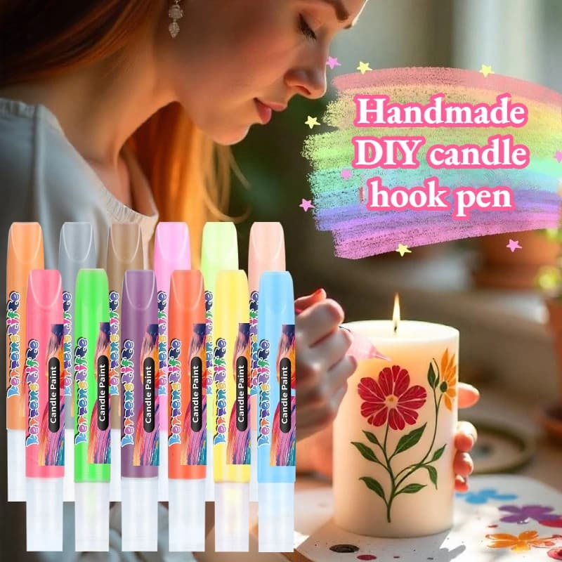 Stylo de peinture pour bougies 10 ml/pc avec fil à crocheter tridimensionnel, forte adhérence pour la coloration de surfaces de divers matériaux