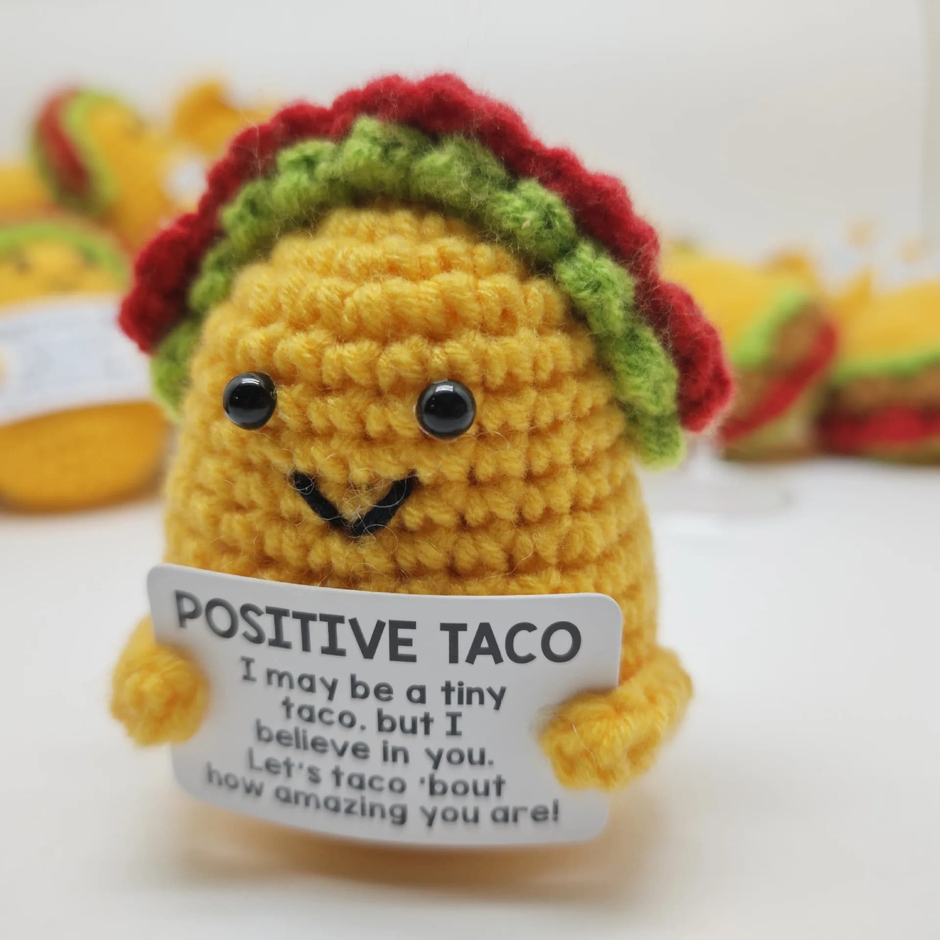 Crochet positif Taco soutien inspirant émotionnel cadeaux d'anniversaire drôles pour femmes hommes bas de noël bureau décor à la maison