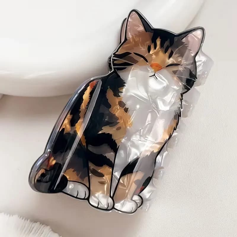 1 pince à cheveux multifonctionnelle en forme de chat