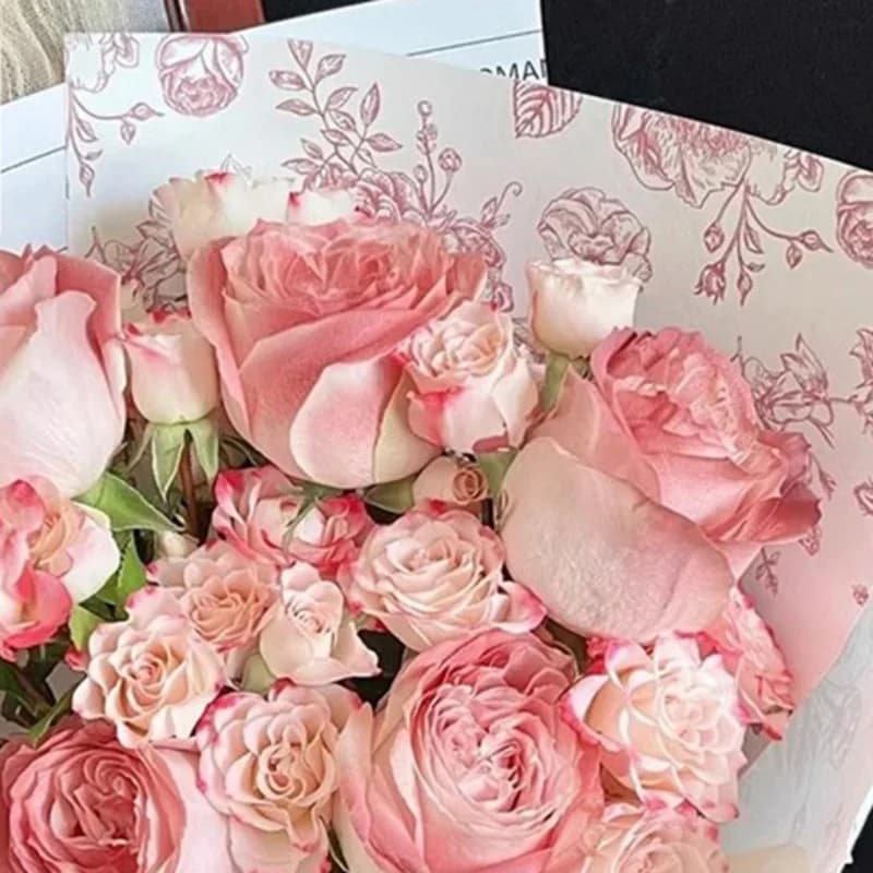 Papier d'emballage floral fleur sauvage papier d'emballage cadeau plié plat papier d'art floral sauvage pour mariage anniversaire bricolage artisanat emballage cadeau