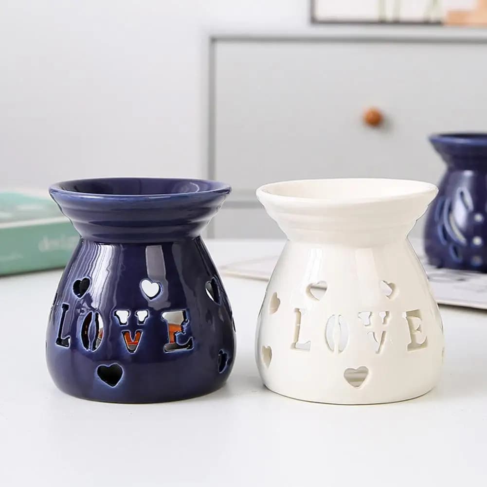 Support de bougie chauffe-plat en céramique, petit brûleur d'huiles essentielles, chauffe-cire, diffuseur d'aromathérapie pour la décoration de la maison et de la chambre