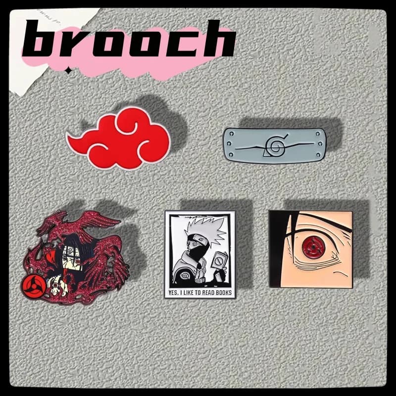 Naruto japonais anime périphérique dessin animé broche en métal amusant mâle et femelle étudiant vêtements sac à dos accessoires badge mignon