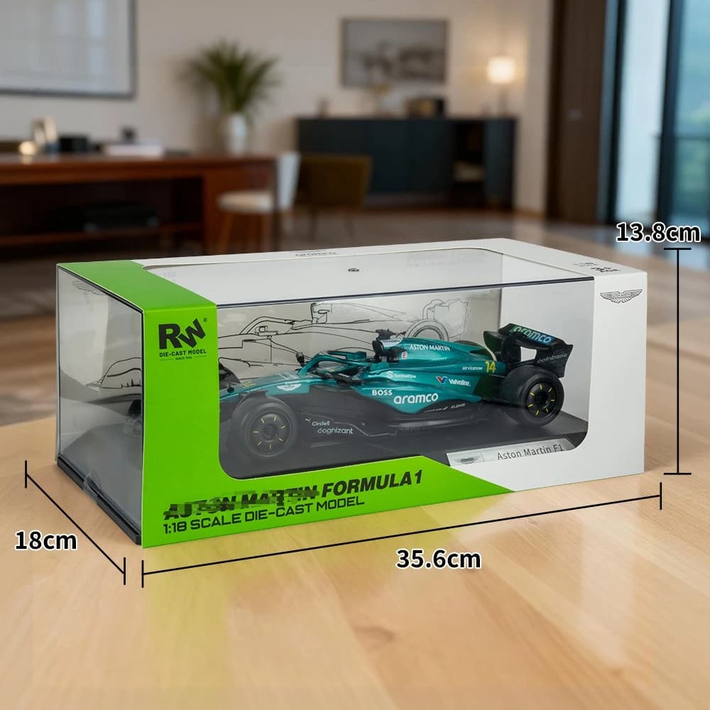 Simulation de couvercle anti-poussière 1:18 formule F1, modèle de voiture de sport en alliage, ornement de Collection, cadeaux