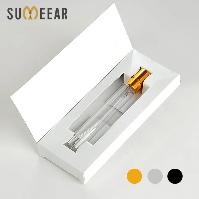 50 pièces/lot 10ML bouteille de parfum avec boîtes en papier vide atomiseur vaporisateur bouteille de parfum en verre