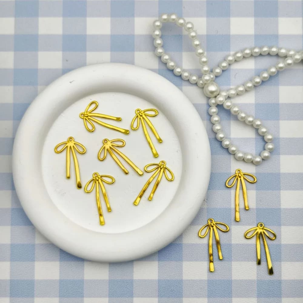 Accessoires mignons en métal doré en forme de nœud