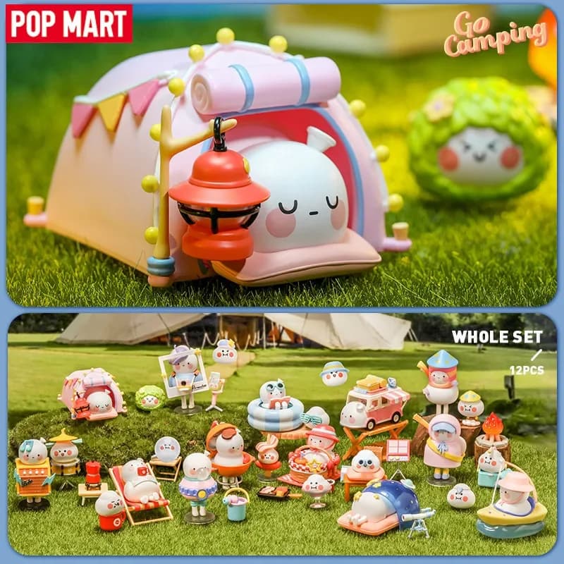 POP MART BOBO COCO Go Comping série boîte aveugle jouets Kawaii Anime figurine Caixa Caja Surprise boîte mystère poupées filles cadeau