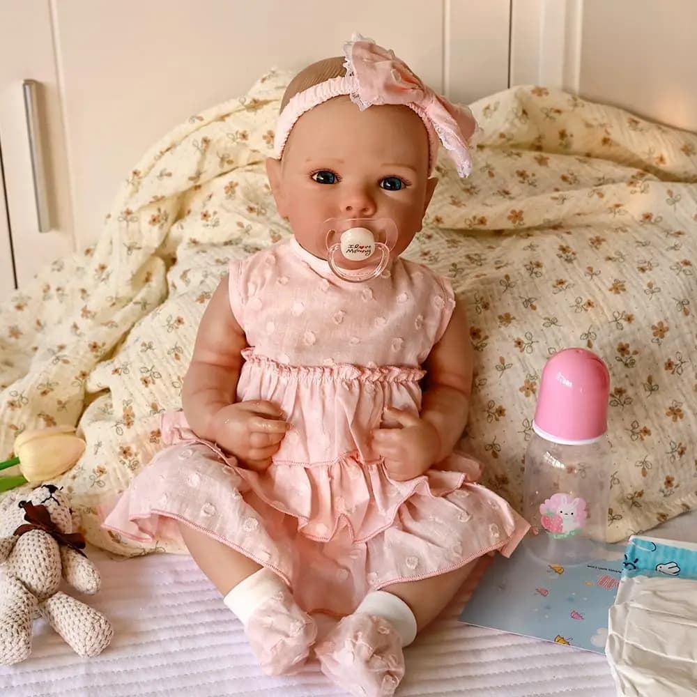 Reborn poupées corps complet Silicone vinyle 46 cm réaliste doux mignon réel bébé fille réaliste nouveau-né poupée peint cheveux Brithday cadeau