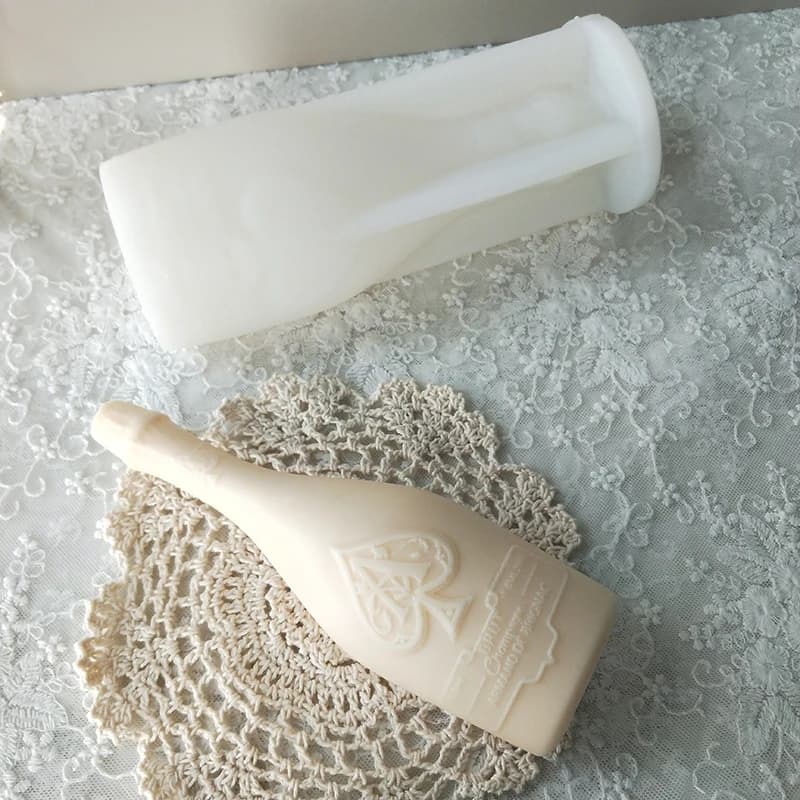 Moule de bougie de bouteille de Champagne parfumé 3D fait à la main, moule en Silicone pour bouteille de vin