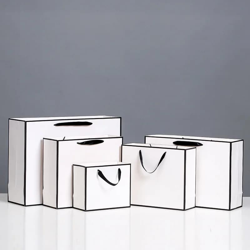 Sacs cadeaux 15x6x20cm, fourre-tout en papier avec poignées, sacs de Shopping en vrac au détail, sac de fête d'anniversaire et de mariage pour petites entreprises