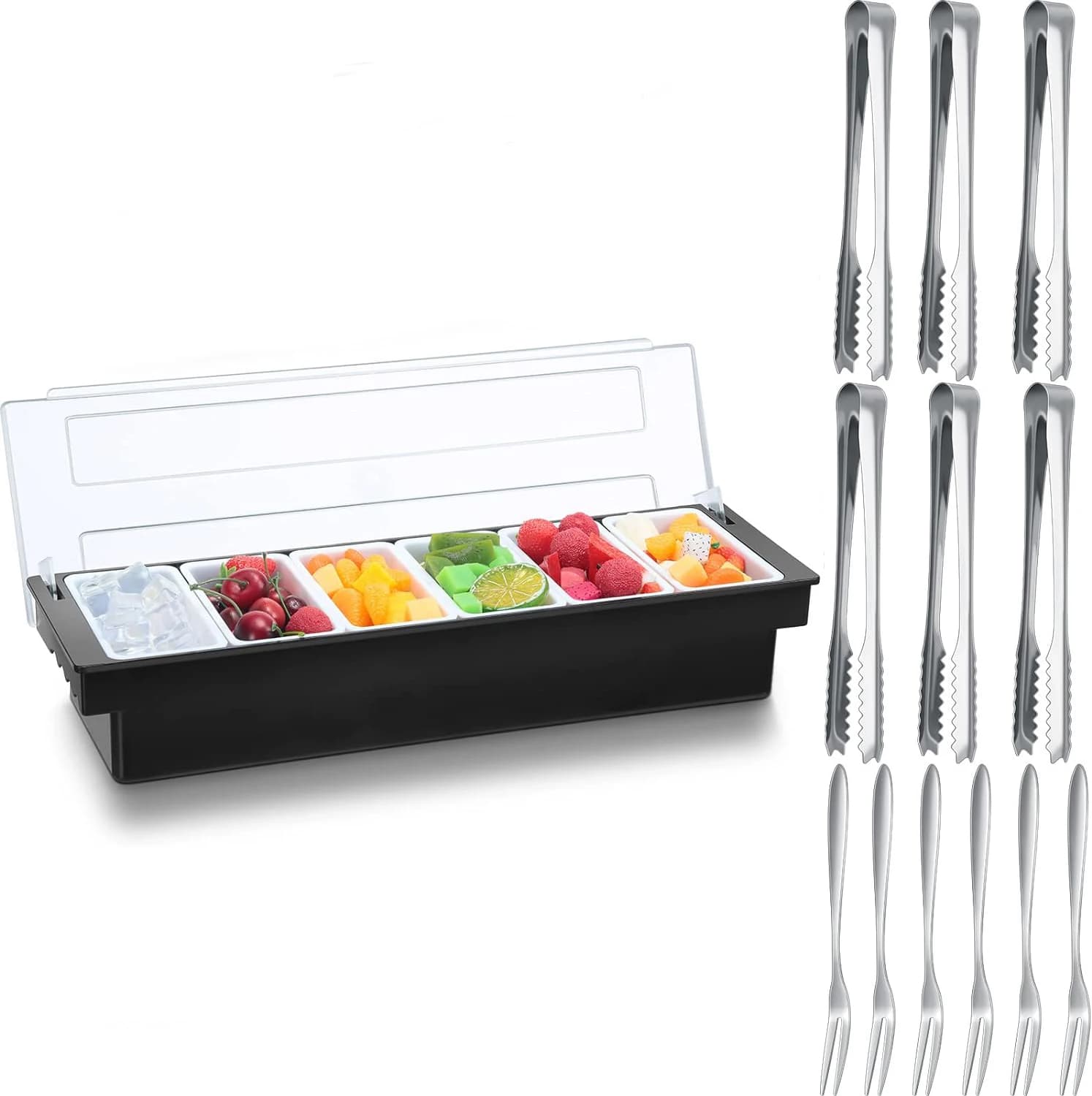 PizzAtHome-Boîte d'assaisonnement à pizza en plastique ABS, boîte à ingrédients, fruits, fromage, aiss, ce, pot à épices, outil de cuisson, 3 sections, 4 sections, 5/6 sections