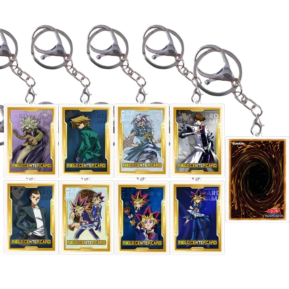 Yu Gi Oh – porte-clés série carte centrale Double face, Mutou Yugi Seto Kaiba Joey Wheeler, personnages de jeu, pendentif de petites cartes en acrylique