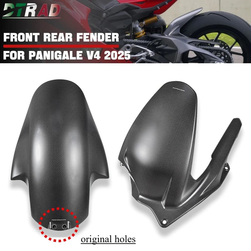 Pour DUCATI Panigale V4 V4S 2025 accessoires garde-boue avant et garde-chaîne arrière en Fiber de carbone garde-boue carénages Logo