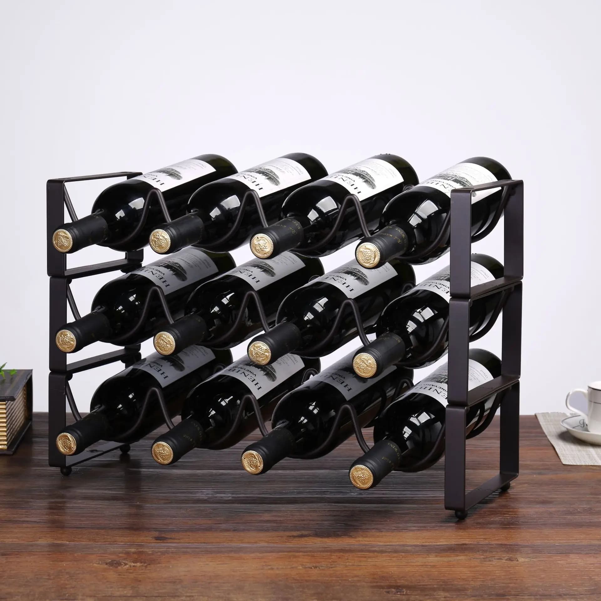 Présentoir à vin T1 en fil de fer vintage, rangement créatif, accessoire pour la maison, peut contenir 2-5, HI Wine T1, 1PC