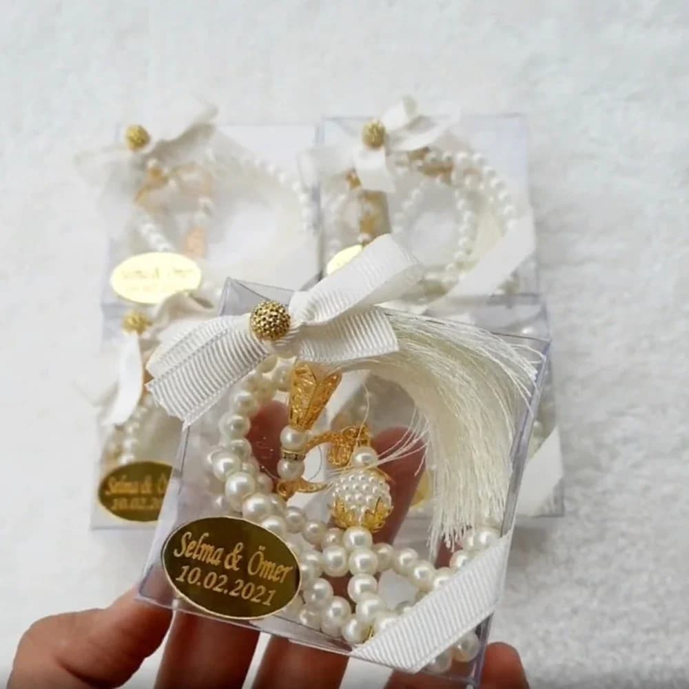 Faveur Tasbeeh islamique personnalisé en boîte cadeau Tasbih musulman faveur de fête prénatale musulmane Aanach faveurs de mariage Aqiqah