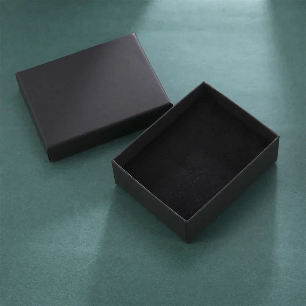Boîte-cadeau noire pour bijoux, bague, collier, boucle d'oreille, bracelet, porte-clés, broche, etc, stockage, vente en gros