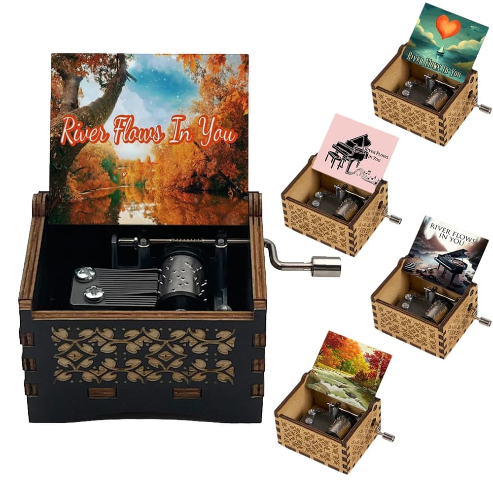 Boîte à musique en bois qui coule dans vous, mélodie apaisante, chanson pianiste de corée du sud, amis mignons, cadeaux d'anniversaire, de nouvel an, de noël
