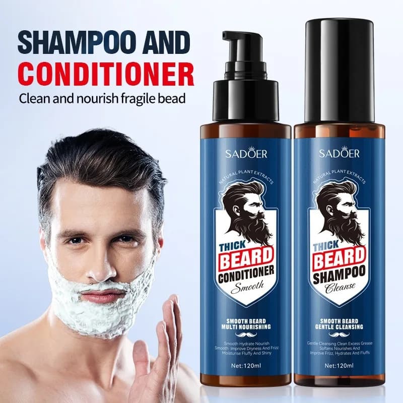 Ensemble de soins multifonctionnels pour barbe pour hommes, 5 pièces : crème hydratante pour barbe, crème hydratante et lissante pour le rasage