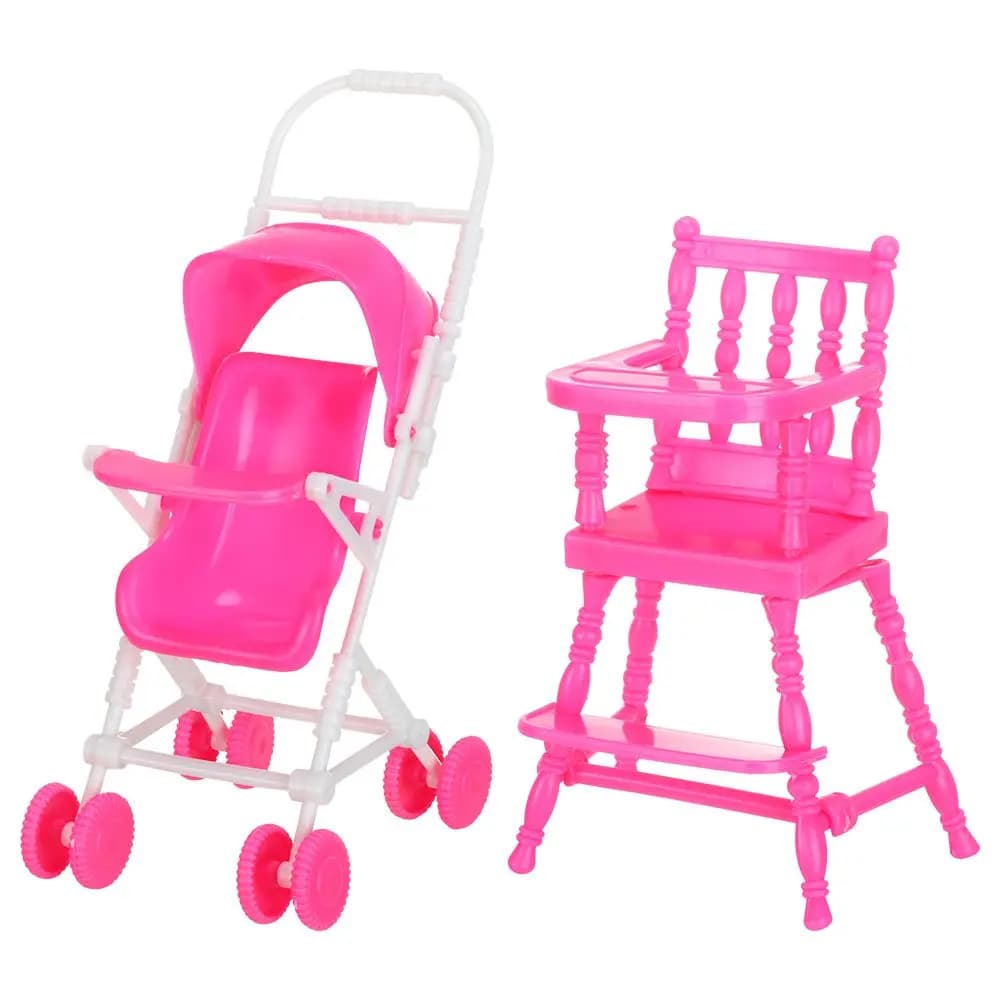 Meubles de maison de poupée, modèle de scène, maison de jeu, accessoires Photo, jouets miniatures, poussette pour bébé, chariots pour nourrissons, accessoires de poupées