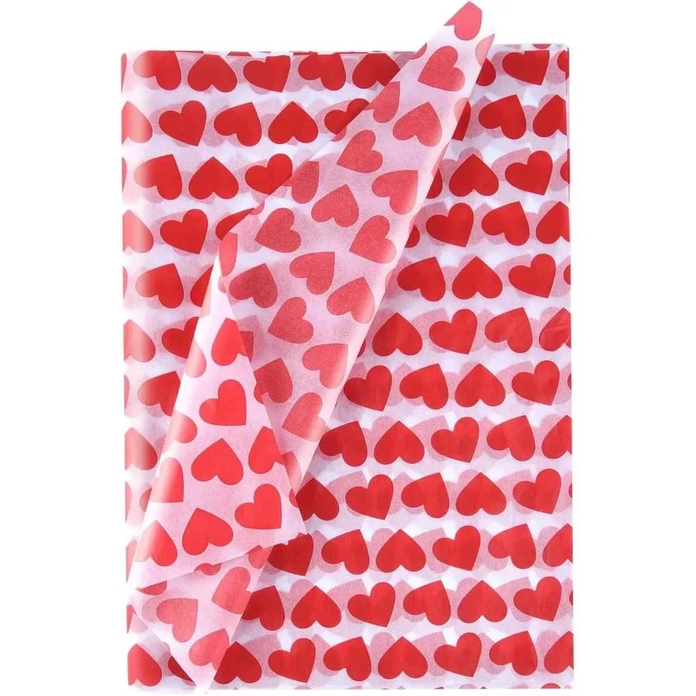 Papier de soie pour emballage, 10 feuilles de papier de soie pour emballage cadeau, papier d'art de conception de cœur pour l'artisanat, décor de mariage pour la saint-valentin