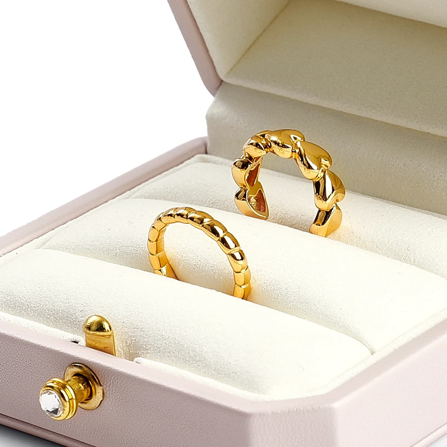Oirlv – coffret de bagues luxueux en velours, élégant porte-bague simple et Double pour cadeaux d'anniversaire de mariage, organisateur de rangement de bijoux