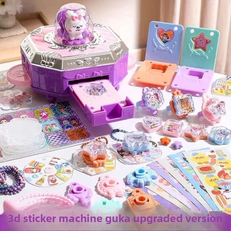 Boîte à bijoux pour enfants, ensemble de jouets magiques interactifs, boîte de matériaux artisanaux pour filles, emballage en peluche, jouet éducatif du continent Ch
