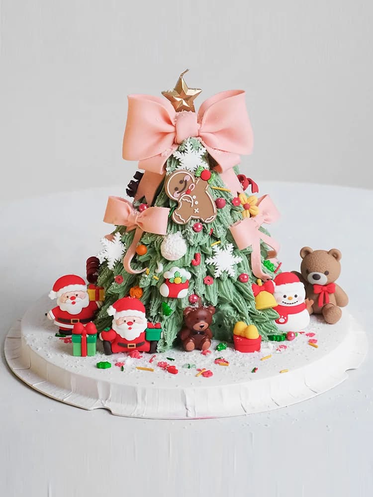 Décoration de gâteau de Noël, Père Noël, Arbre de Noël, Ornements de pain d'épice, Chi ake, Cadeau de nouvel an, 2024, 2025