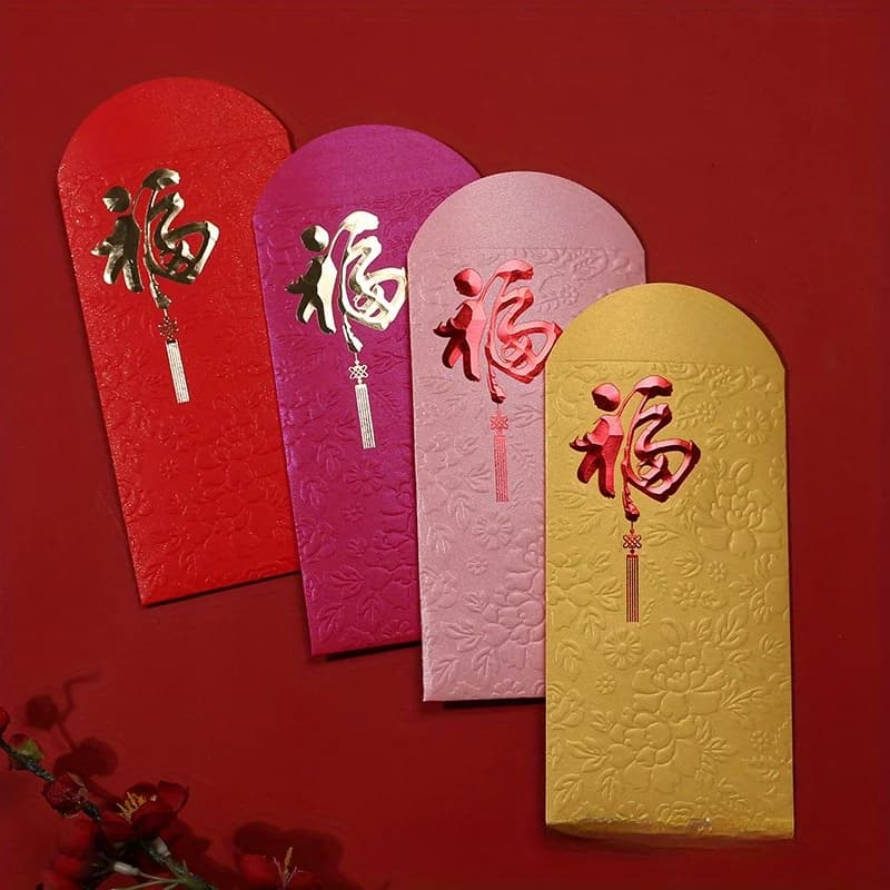40 enveloppes rouges porte-bonheur pour 2025, design créatif en feuille d'or, adaptées aux mariages et aux célébrations du nouvel an, cadeau parfait