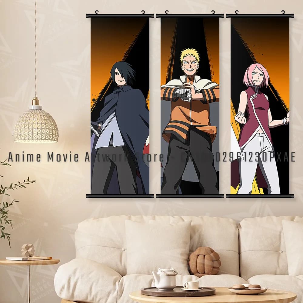 Naruto mur œuvre suspendus peinture Haruno Sakura toile rouleaux photo Hd imprime Anime affiche pour salon décoration de la maison