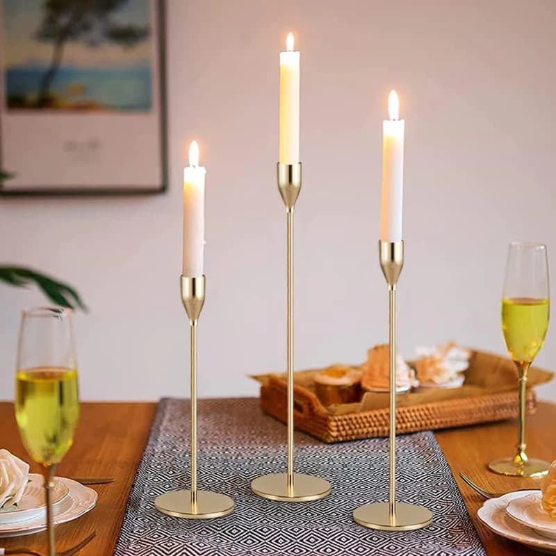 Bougeoirs en métal de style européen, 3 pièce/ensemble, décoration de Table de mariage Simple, chandelier de salon de fête, Table de noël