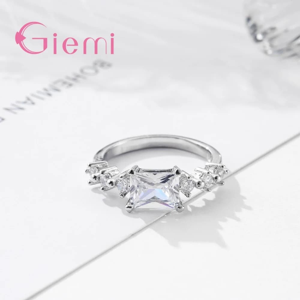 Bagues en argent Sterling 925 avec cristaux de haute qualité pour femme, cadeaux de noël romantiques pour petite amie