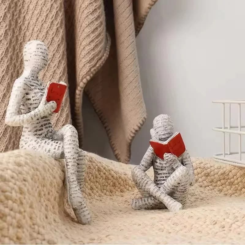 Statue de lecture créative en résine pour femme, style nordique moderne et Simple, étagère de bureau, maison, bureau, salon, cadeau pour les amateurs de livres