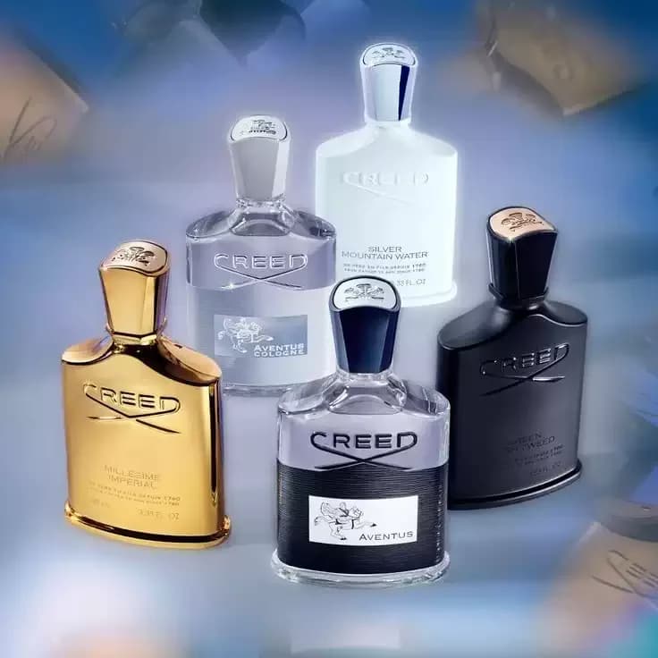 Parfum pour homme Aventus Legendary, parfum pour homme Silver Mountain Water, Royal Oud, et parfum pour femme Original Vetiver