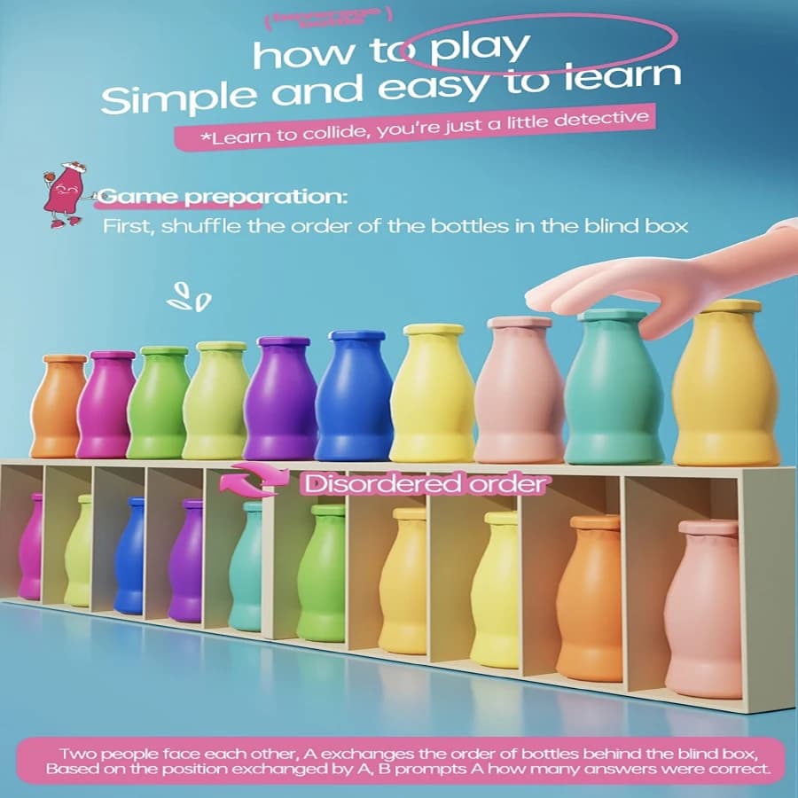 Jeu de société interactif parent-enfant pour l'apprentissage précoce des enfants : devinettes, couleurs, paires et entraînement à la mémoire