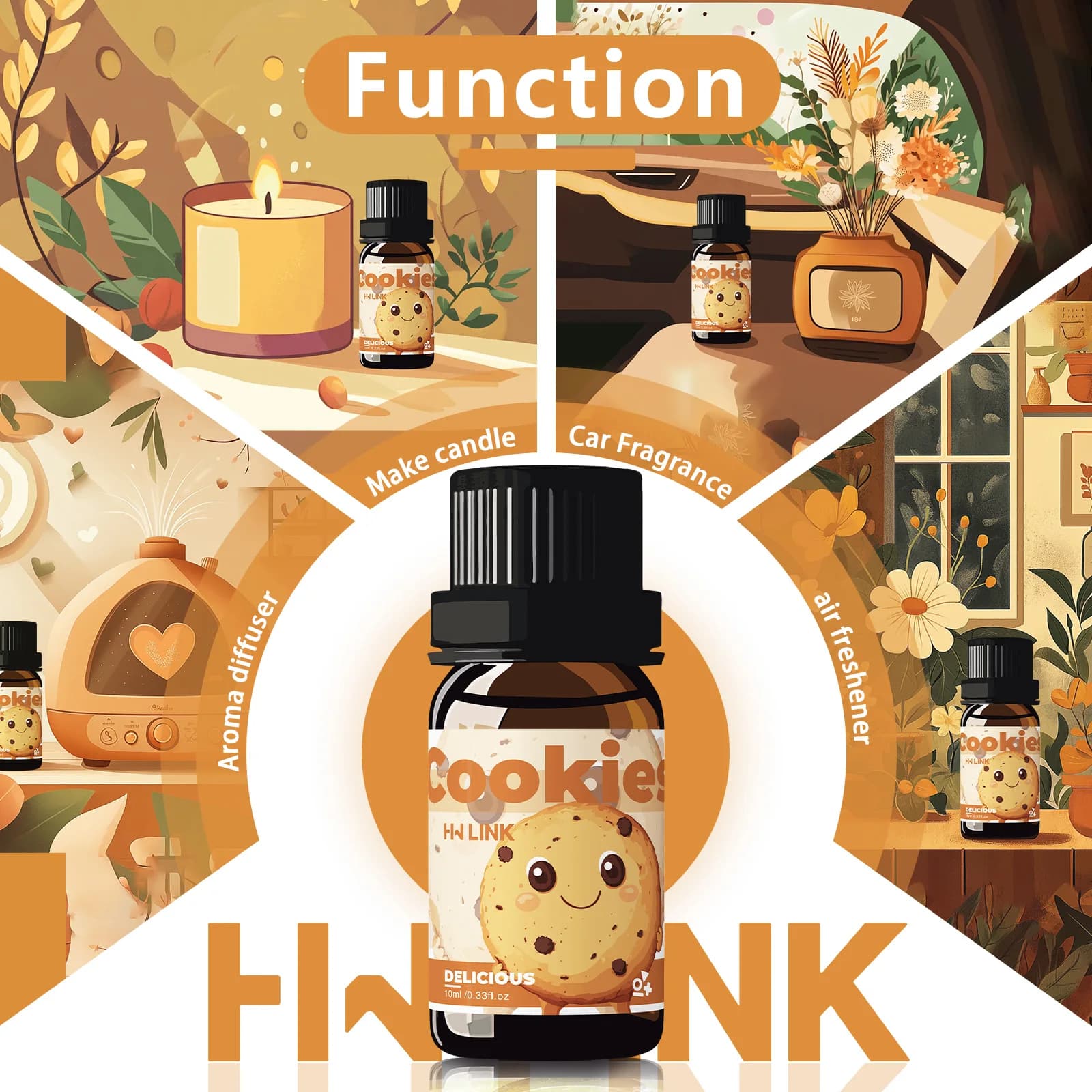 Huiles essentielles Cookies 10 ml pour la fabrication de bougies, l'aromathérapie, les diffuseurs, les humidificateurs, cadeaux